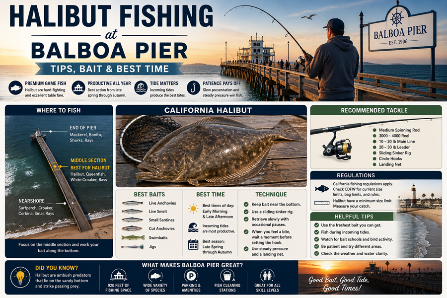 Halibut Fishing at Balboa Pier – Tips, Bait &amp; Best Time